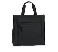 Fabrizio Sac à provisions - Sac à bandoulière - Sac de plage - Compartiment intérieur + 2 compartiments extérieurs avec fermeture éclair, Noir , 35x40x16 cm