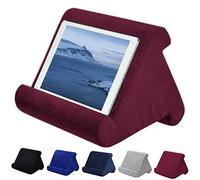 FABSELLER Support d'oreiller de Lecture Support de Tablette Souple Multi-Angle Portable pour iPads liseuses Smartphones Livres Magazines, Rouge