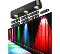 FabStyl Lampe Solaire Extérieure Jardin - Lot de 8 Applique Murale Exterieur, 3 LED, 10 Modes RGB&Blanc Chaud/Froid, Changement de Couleur Synchrone, Charge 4-5H & Éclairage 12H Pour Clôture Terrasse