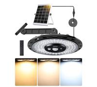 FabStyl Lampe Solaire Interieur Extérieur 3000LM, 5 Modes Détecteur de Mouvement, 3 Températures de Couleur Lumiere Solaire Exterieur 4000mAh Batterie Pour Chemin Jardin Pergola Garage