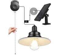 FabStyl Lampe Solaire Interieur Extérieur Avec Interrupteur à Tirette & Ampoules E27 Etanche IP65 Lampe Suspendue Éclairage Pour Jardin Pergola Chemins Garage Maison Cabanon Pergola-Blanc Froid