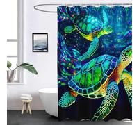 FABTOP Rideau de douche 180 x 180 cm Motif tortues marines tortues de mer imperméable Motif tortues de mer (2 180 x 180 cm)