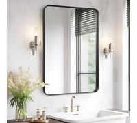 Fabuday Miroir de Salle de Bain pour lavabo - 61 x 91,4 cm - Miroir Mural rectangulaire avec Cadre Noir Mat pour Salle de Bain, Toilettes, Ferme, entrée, se Suspend verticalement ou horizontalement