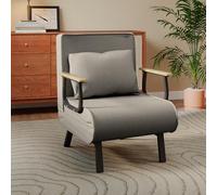 Fabulcozy Canapé Convertible, Petit Canapé-Lit avec Accoudoirs et Cousins en Bois, Adapté aux Salons et Appartements (Gris Clair).