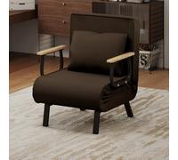 Fabulcozy Canapé Convertible, Petit Canapé-Lit avec Accoudoirs et Cousins en Bois, Adapté aux Salons et Appartements (Brun).