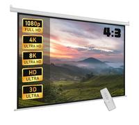 Fabulcozy Écran de Projection motorisé écran projecteur électrique 120 Pouces Fixation Mur ou Plafond Automatique pour Home Cinéma et Entreprise Formats 16:9