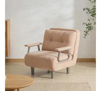 Fabulcozy Fauteuil Convertible 1 Place - Canapé Chauffeuse Lit 4 en 1, Canapé-lit Convertible Dossier Réglable 5 Positions avec Coussin 60x58x77cm