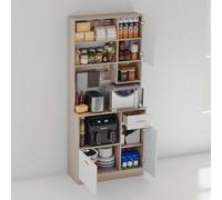 Fabulcozy Kitchen Sideboard Kitchen Trolley for Microwaves Multi-Storage Cabinet with Cupboard Drawer Shelf (White)