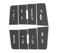 FABULETTA Autocollant de réparation de bouton de volant pour F0rd F0cus 2008-2010 Noir avec lettrage blanc en vinyle de haute qualité pour bouton poussoir protège contre la lumière du soleil