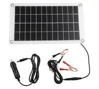 FABULETTA Chargeur de panneau solaire monocristallin semi-flexible 30 W 12 V étanche pour voitures, camping-cars, bateaux, motos, tracteurs avec clip