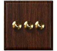 FABULETTA Interrupteur à bascule, rétro pour interrupteur à bascule 1/2 voies rétro à levier de type 86 avec levier en laiton, panneau de style vintage pour salon (3 voies)