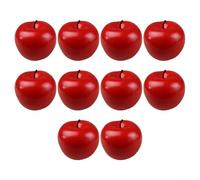 FABULETTA Lot de 10 pommes artificielles rouges délicieuses pour décoration, décoration alimentaire, centres de table et marketing (rouge)
