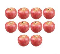 FABULETTA Lot de 10 pommes artificielles rouges délicieuses pour décoration, décoration alimentaire, centres de table et marketing (rose)