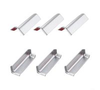 FABULETTA Lot de 6 blocs de connexion autocollants en caoutchouc épais pour plinthes de 10 cm, pour angles de murs intérieurs et extérieurs, meubles et bords Argenté