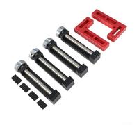 FABULETTA Lot de 6 pinces d'angle en aluminium à 90 degrés pour le travail du bois - Localisateur à angle droit - Rouge - 103 x 55 mm