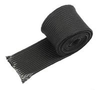 FABULETTA Manchon d'isolation thermique en fibre de verre noir ignifuge résistant 500C pour câble industriel Webasto Blindage de tuyau de câble 35 mm de diamètre intérieur certifié ISO9001 (2000 mm/35