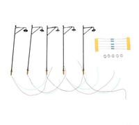 FABULETTA OO HO Lot de 5 éclairages de chemin LED - Lanterne de rue - Accessoires de modélisme - Avec résistance - Pour 12 V - 16 V CC - Décoration de jardin - Noir - 10 cm