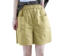 FABULETTA Short en polyester et élasthanne pour femme, élastique, léger | Coupe droite, coupe latérale, taille moyenne, idéale pour le quotidien et les looks décontractés