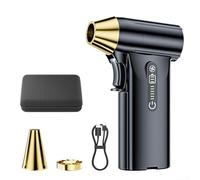 FABULETTA Souffleur à jet portatif sans fil rechargeable par USB pour nettoyage de voiture et de maison, moteur sans balais de 130 000 tr/min, 200 W, vitesse d'air 52 m/s, batterie 4000 mAh, charge