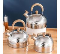 FABULETTA Théière en acier inoxydable avec sifflet - Cafetière de camping pour cuisinière - 2 l, 3 l, 4 l