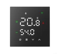 FABULETTA Thermostat programmable WiFi compatible avec l'application Tuya - Support multilingue pour les maisons européennes - 8,6 x 9 cm (chauffage électrique noir 16 A)