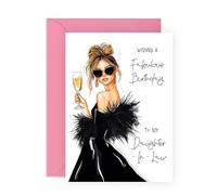 Fabuleuse carte d'anniversaire - Belle-fille - Cadeau pour elle, femme, famille - Superbe et belle - Livré avec des autocollants amusants