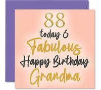 Fabuleuses cartes d'anniversaire 88 ans pour grand-mère - 88 Today & Fabulous - Carte d'anniversaire pour grand-mère de la part de petite-fille, petit-fils, cadeau d'anniversaire pour grand-mère, 145