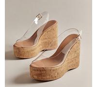 Fabuleuses chaussures de plage pour dames à bout rond transparent et talon compensé, confortables, mignonnes et jolies, parfaites pour le printemps et l'été, les vacances et les sorties US10,US11,US6,