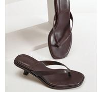 Fabuleuses sandales à bride en PU imitation chocolat pour femmes, avec petit talon, bout carré, chic pour le printemps et l'été, idéales pour les vacances US10,US11,US6,US7,US8,US9Unicolore