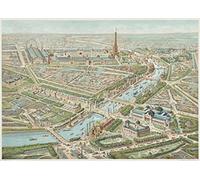 Fabulous Affiche Poster Exposition Universelle Paris 1900 Paris Dessin Vue Aerienne Tour Eiffel