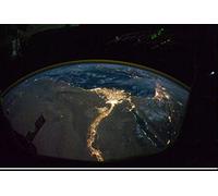 Fabulous Affiche Poster ISS Splendide Photo De la Terre De Nuit Egypt Espace Station Spatiale