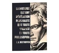 Fabulous Affiche Poster La Musique Est Une Révélation Citation Inspirante célébrité Art Beethoven Musique