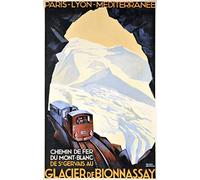 Fabulous Affiche Poster Train Mont Blanc Montagnes Affiche Poster Vintage Tourisme Art Deco