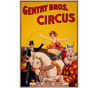 Fabulous Affiche Poster Vieille Affiche Cirque Gentry Circus Rétro Poster Tendance Original Clowns Magie 91x92cm