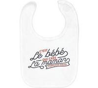 Fabulous Bavoir Coton Bio C'est le Bébé qui Crée la Maman Blanc G
