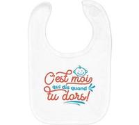 Fabulous Bavoir Coton Bio C'est Moi Qui Dis Quand tu Dors ! Blanc G
