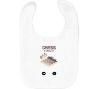 Fabulous Bavoir Coton Bio Chess Is Calling Me Blanc G