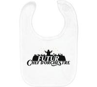 Fabulous Bavoir Coton Bio Futur Chef d'Orchestre Blanc G