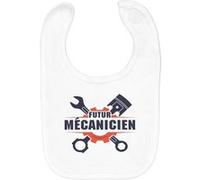 Fabulous Bavoir Coton Bio Futur Mécanicien Blanc G