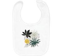 Fabulous Bavoir Coton Bio Hibiscus Minimaliste dessin Blanc G