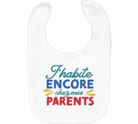 Fabulous Bavoir Coton Bio J'habite Encore Chez Mes Parents Blanc G
