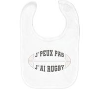 Fabulous Bavoir Coton Bio J'peux pas j'ai Rugby Blanc G