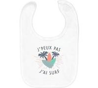 Fabulous Bavoir Coton Bio J'peux pas j'ai surf Blanc G