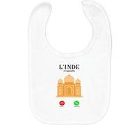 Fabulous Bavoir Coton Bio L'Inde M'Appelle Taj Mahal Blanc G