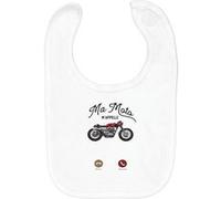 Fabulous Bavoir Coton Bio Ma Moto Roadster M'Appelle Blanc G