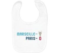 Fabulous Bavoir Coton Bio Marseille 1 Paris 0 Blanc G