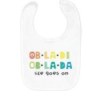 Fabulous Bavoir Coton Bio Obladi Oblada Life Goes on Blanc G