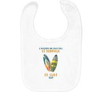 Fabulous Bavoir Coton Bio Surf - L'argent ne Fait Pas le Bonheur Blanc G