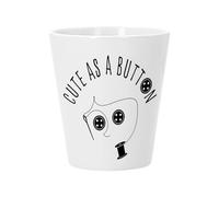 Fabulous Bijoux Pot de Fleur Céramique avec Trou de Drainage - Cute as a Button Doll Halloween - Petit Pot pour Cactus et Plante Grasse Hauteur 10cm Décoration Jardin Intérieur Imprimée en France