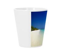 Fabulous Bijoux Pot de Fleur Céramique avec Trou de Drainage - Plage Sable Blanc Paradis Tropical - Petit Pot pour Cactus et Plante Grasse Hauteur 10cm Décoration Jardin Intérieur Imprimée en France